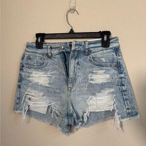 NWT American Eagle Outfitters Blue Jean Shorts Distressed Frayed Hem